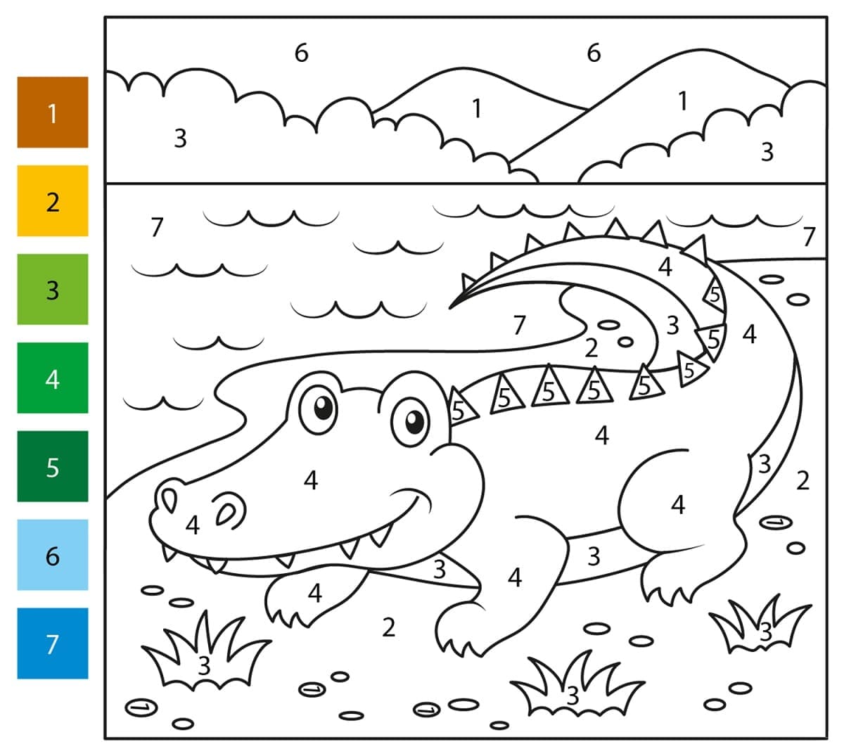 A Alligator Color by Number Color By Number