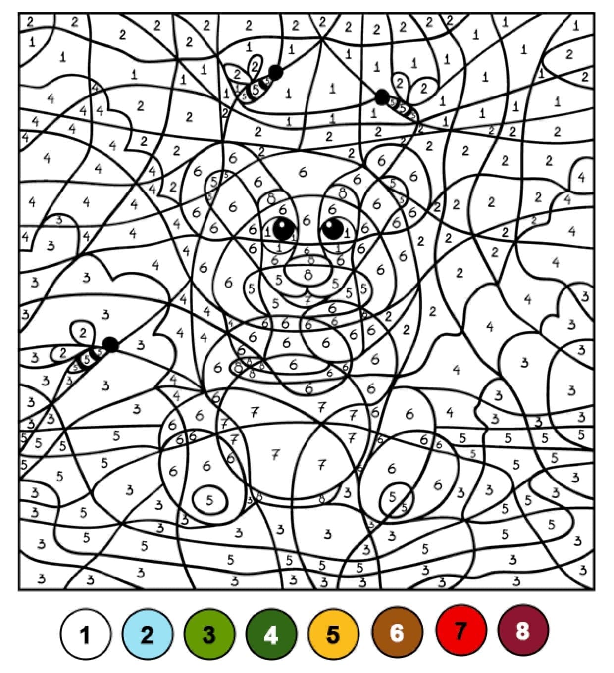 A Bear Color By Number Color By Number