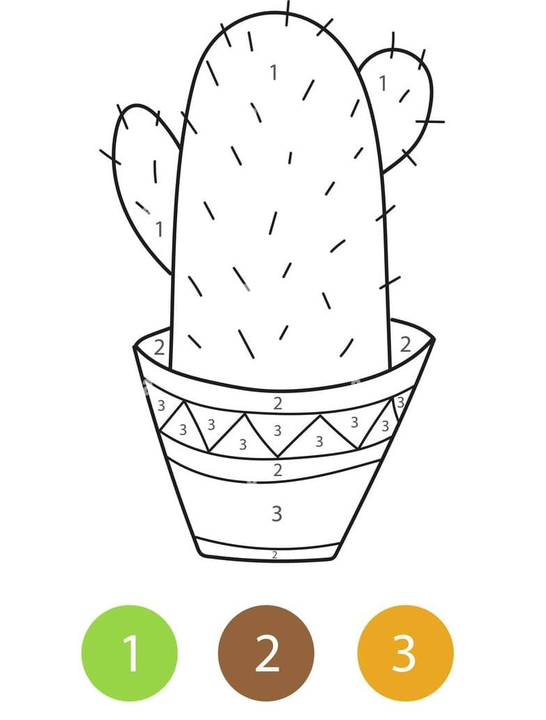 A Cactus Color By Number