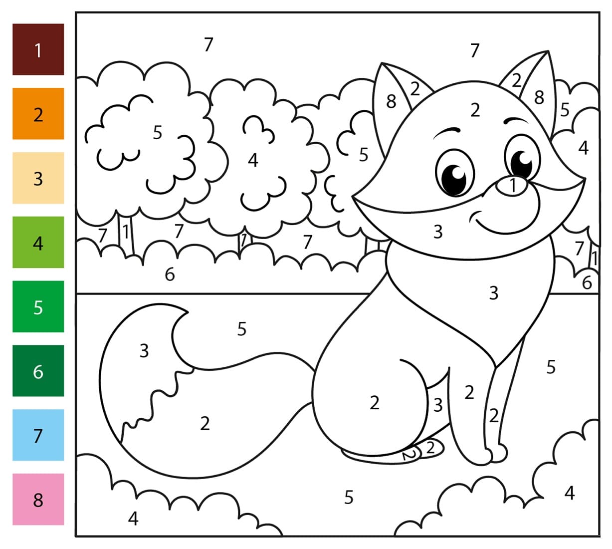 A Fox Color by Number