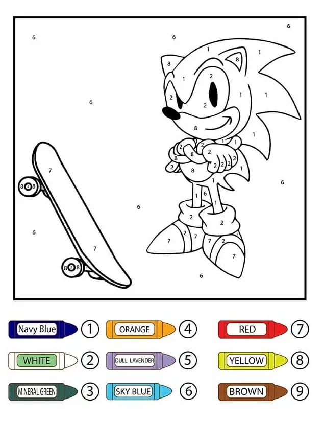 Amazing Sonic Color By Number Color By Number