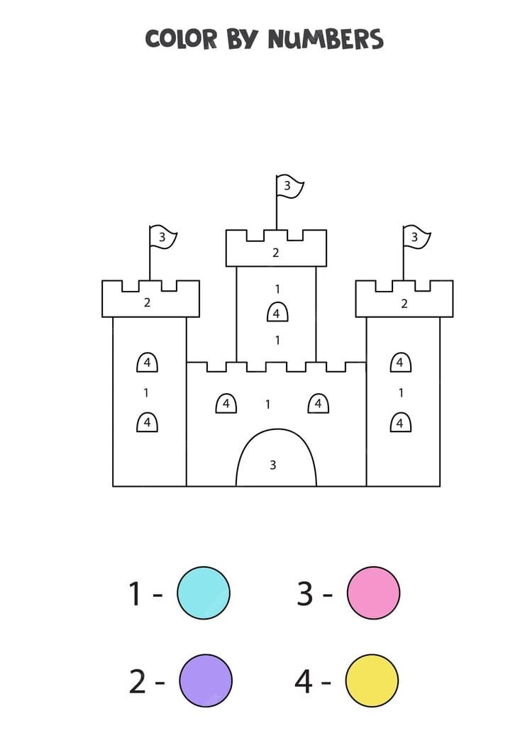 Basic Castle Color By Number