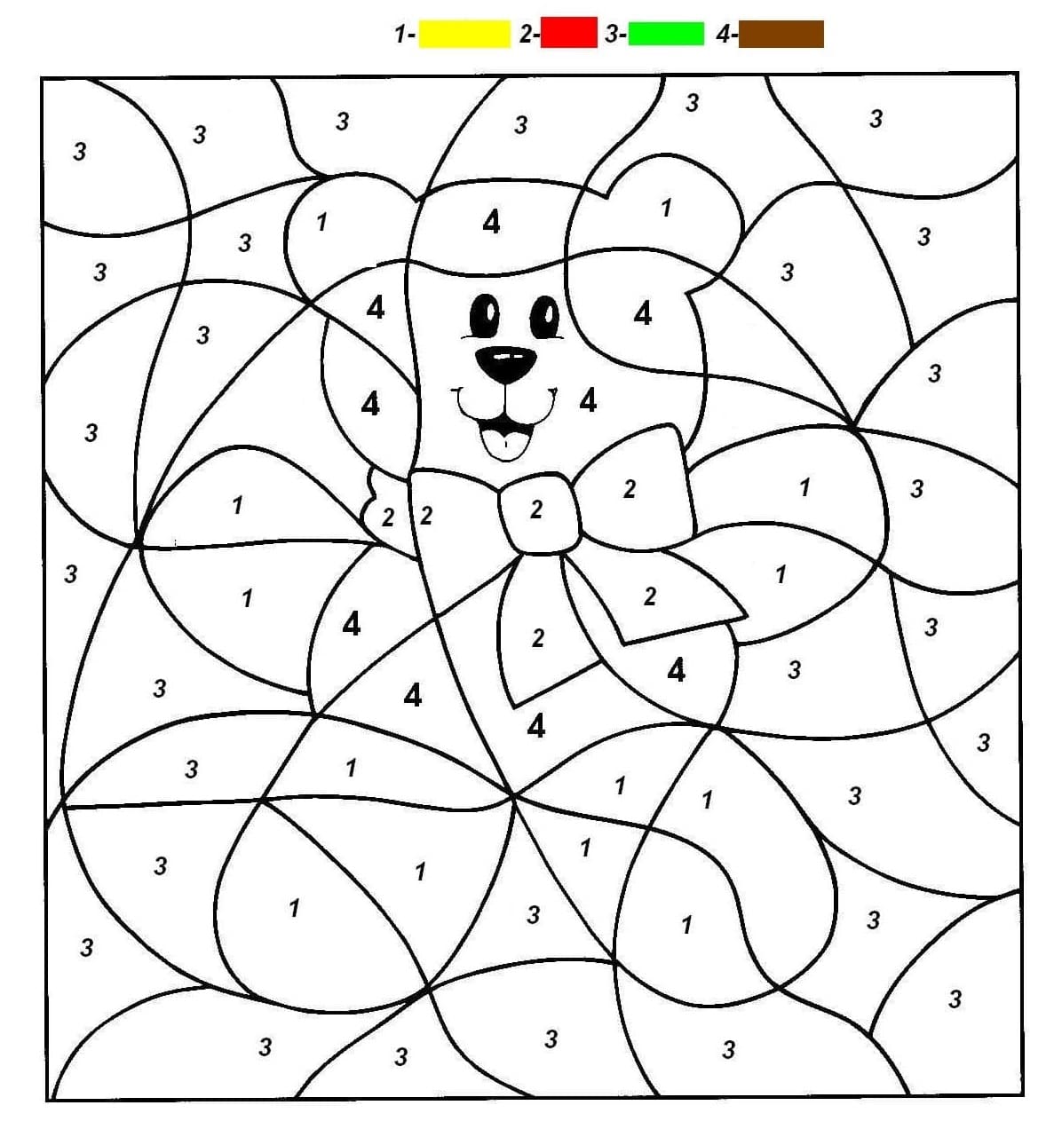 Bear Color By Number Free