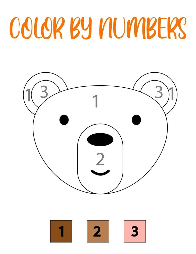 Bear Color By Number to Print Color By Number