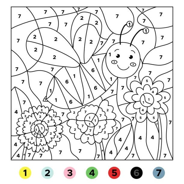 Bee Color By Number Free Color By Number