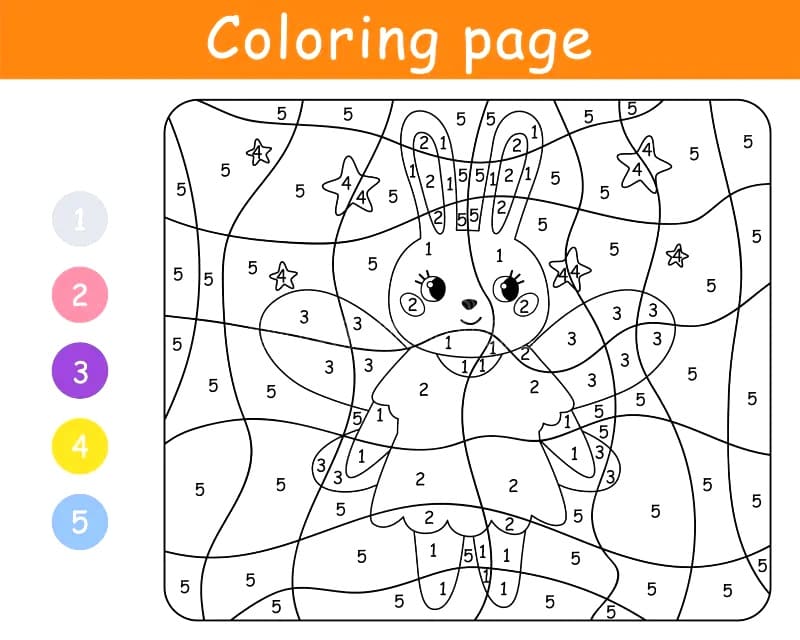 Bunny Fairy Color By Number Color By Number