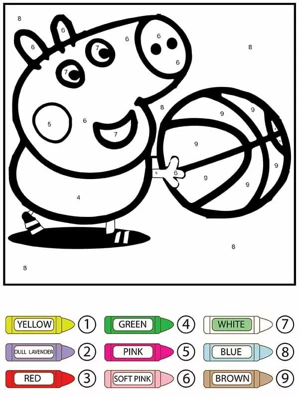 Color By Number Peppa Pig