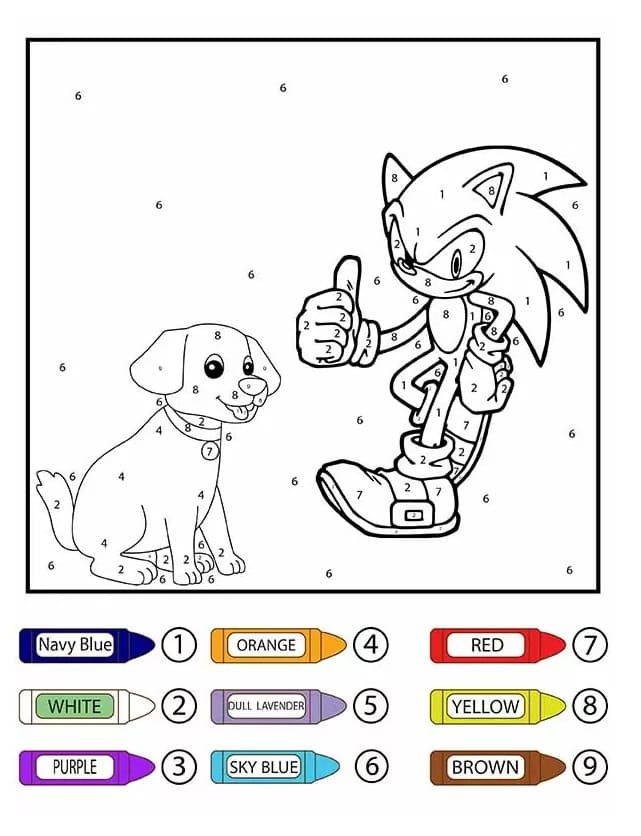 Cool Sonic Color By Number