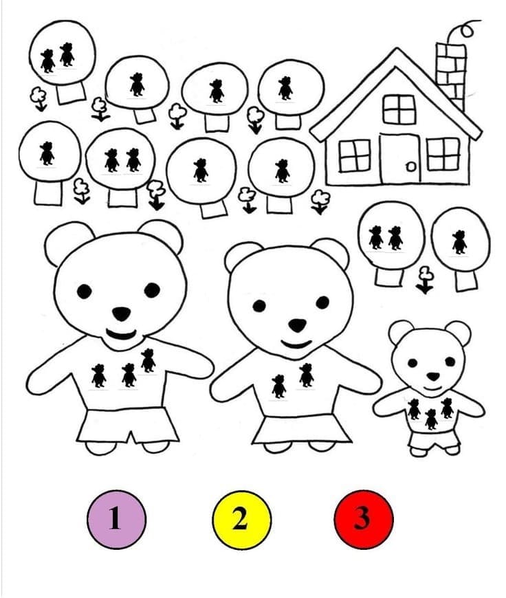 Cute Bears Color By Number