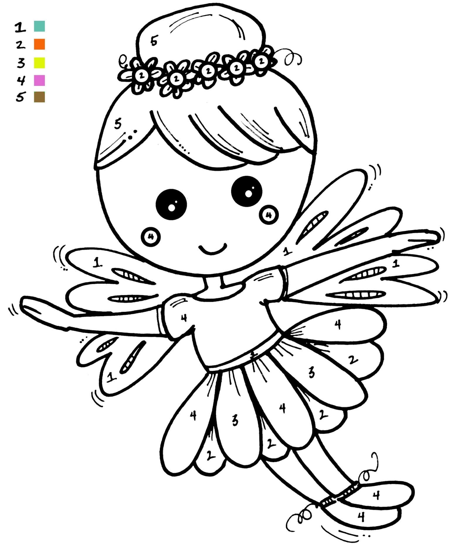 Cute Fairy Color By Number Color By Number