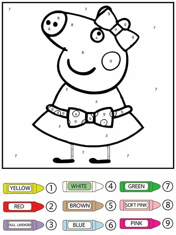 Cute Peppa Pig Color By Number Color By Number