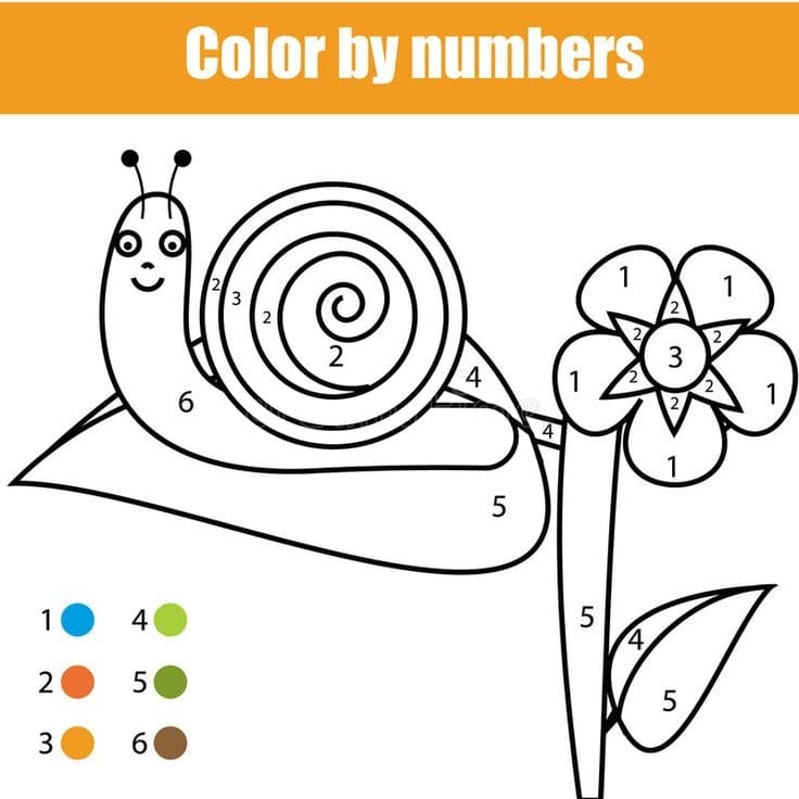 Flower and Snail Color By Number