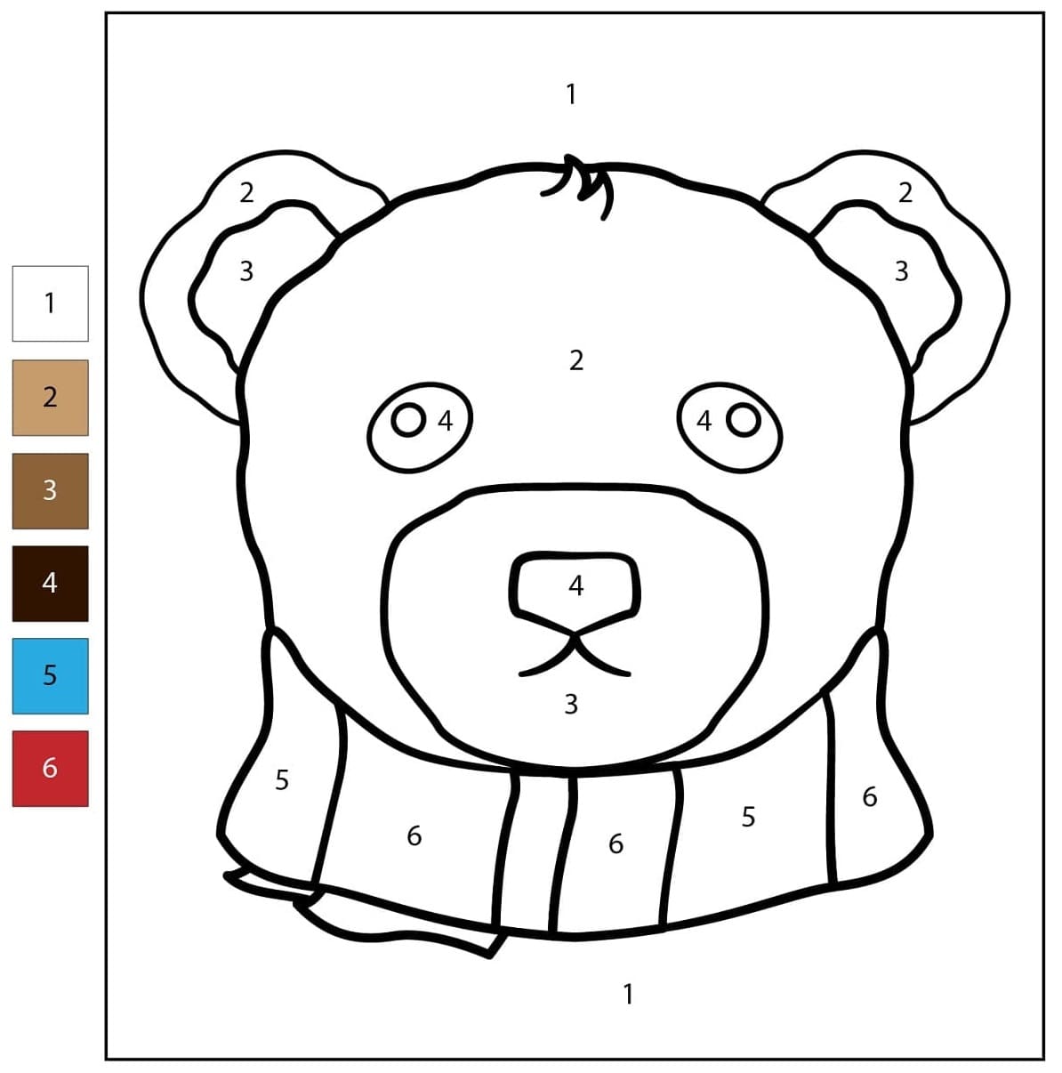 Free Bear Color By Number