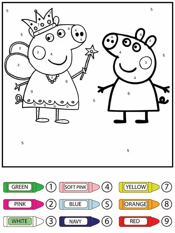 Free Peppa Pig Color By Number Color By Number