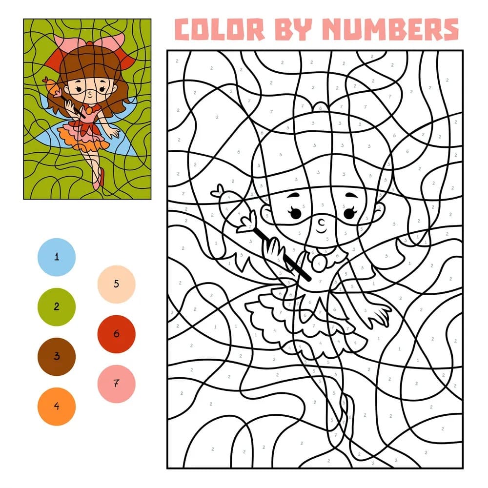 Free Printable Fairy Color By Number