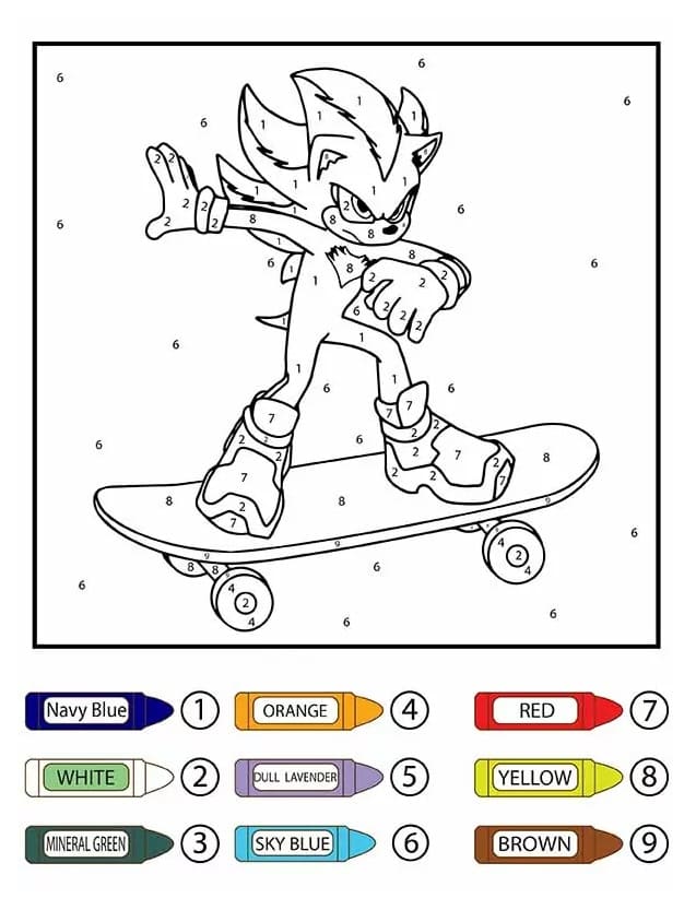 Free Printable Sonic Color By Number Color By Number