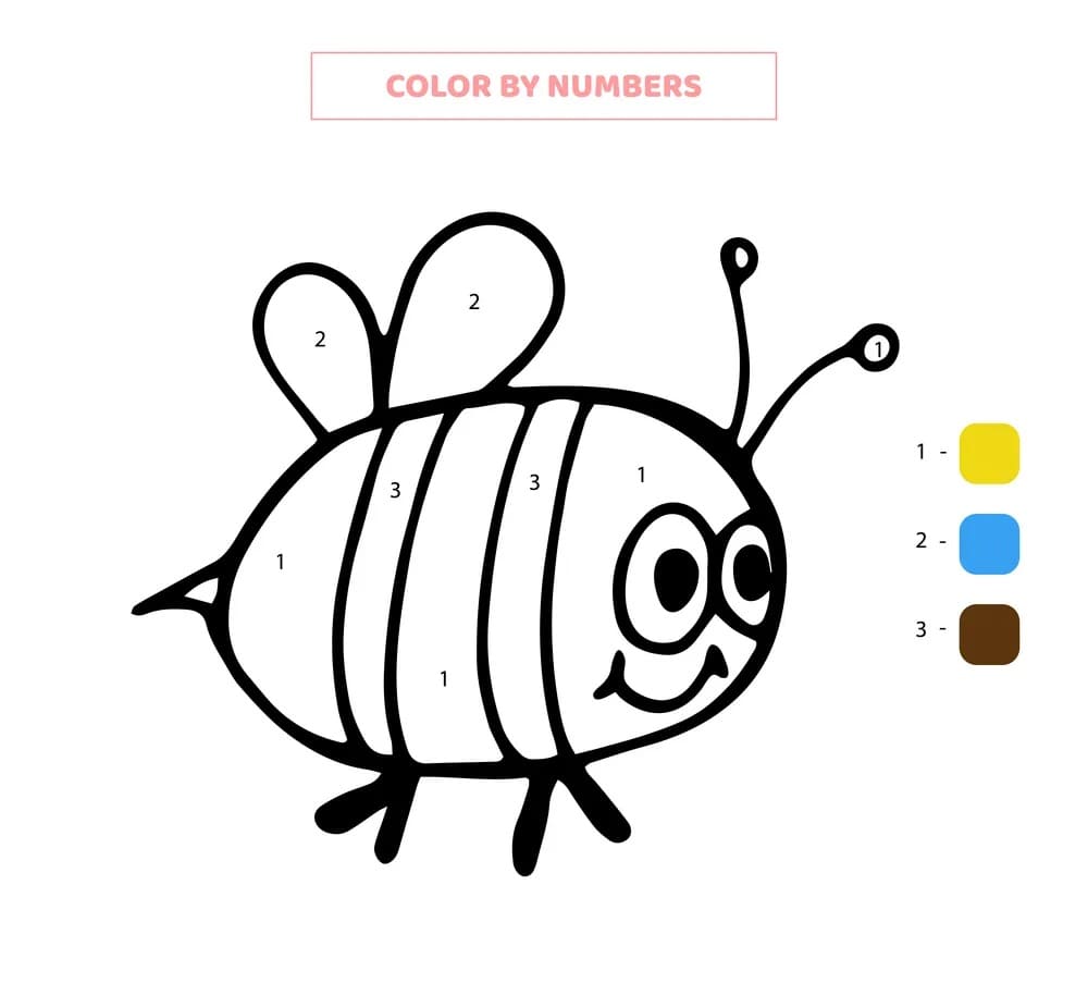 Funny Bee Color By Number