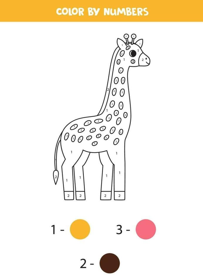 Giraffe Color By Number Free Color By Number