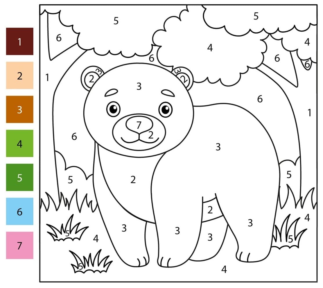 Happy Bear Color By Number