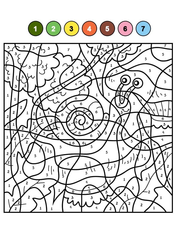 Happy Snail Color By Number Color By Number