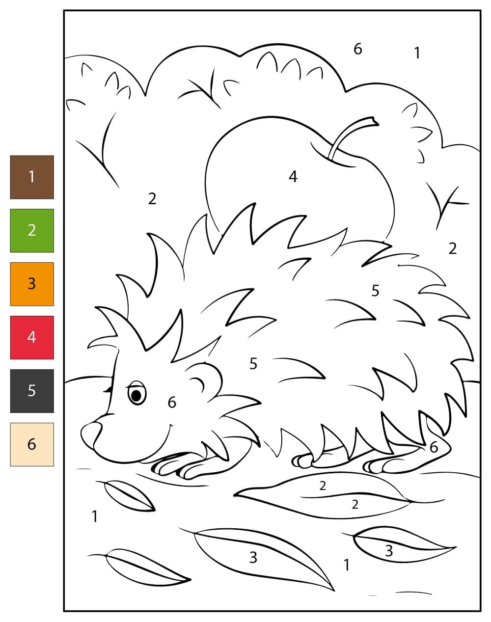 Hedgehog Color By Number Free Color By Number