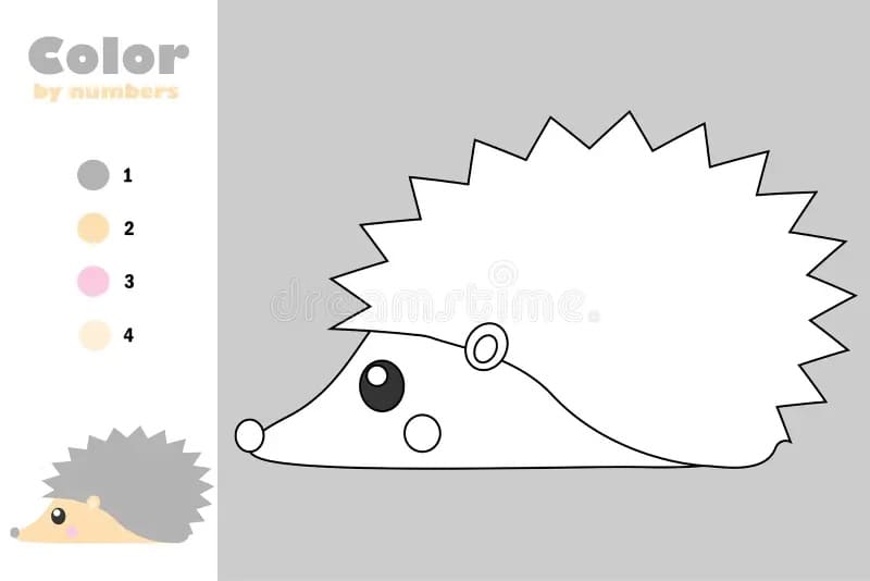 Hedgehog Color By Number Worksheet