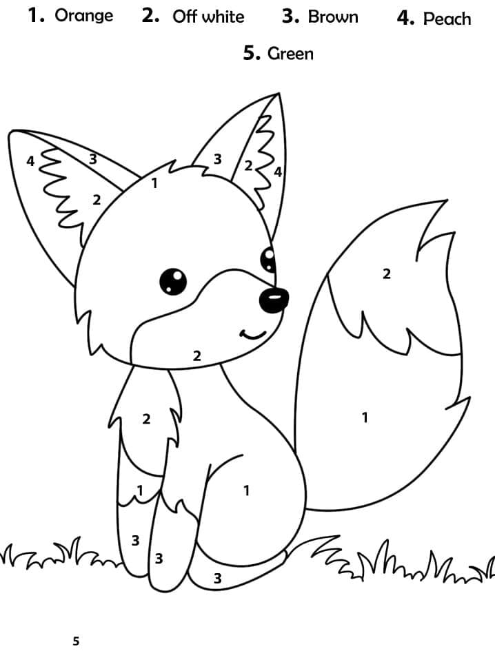 Kawaii Fox Color By Number