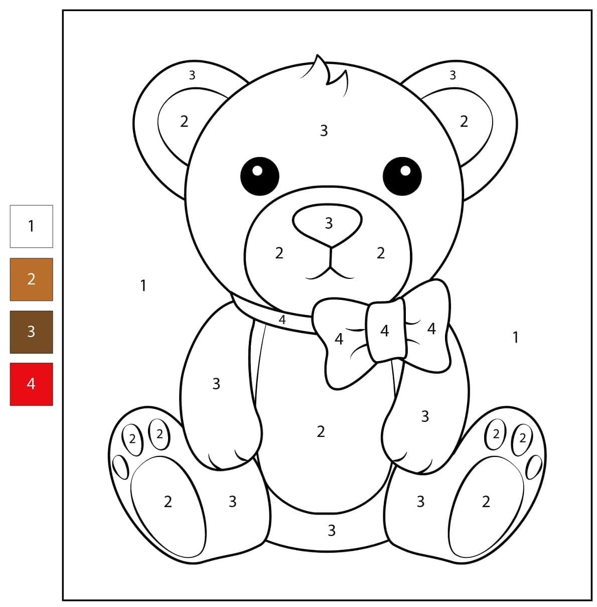 Little Bear Color By Number Color By Number