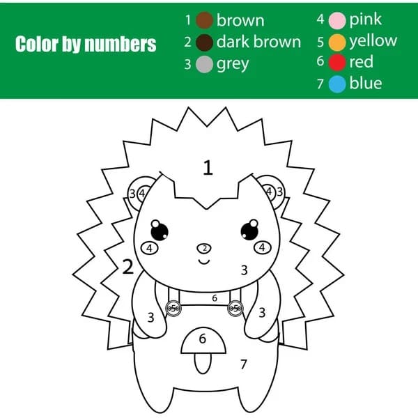 Little Hedgehog Color By Number Color By Number