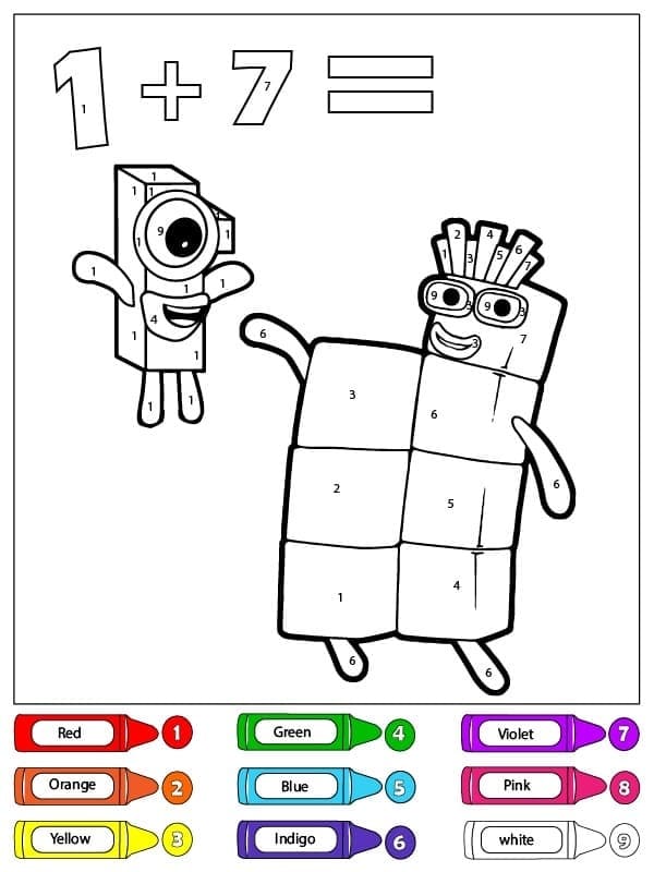 Numberblocks Color By Number Sheet Color By Number