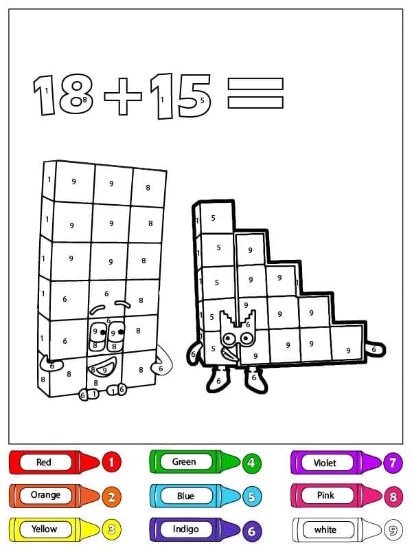 Numberblocks Color By Number Worksheet