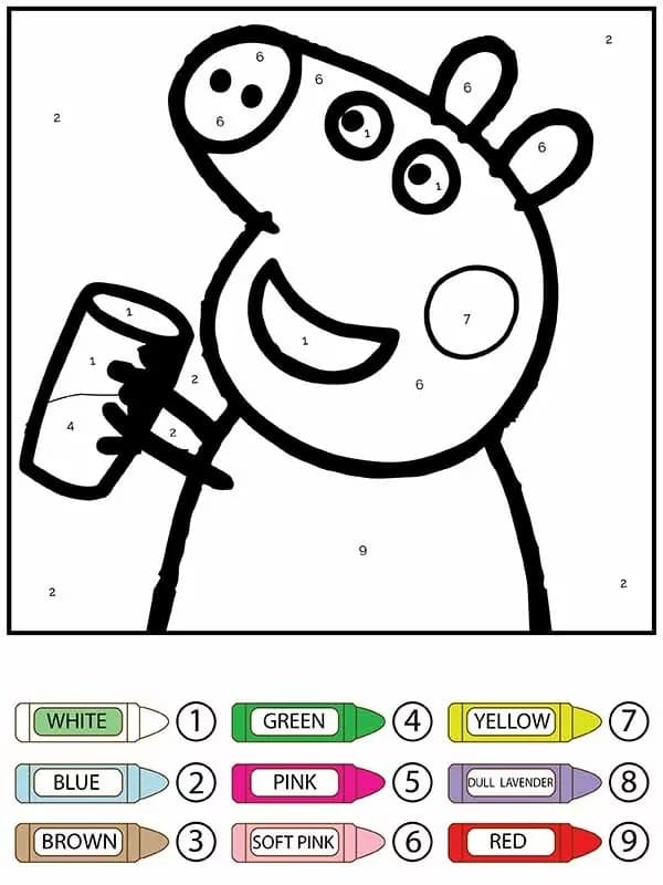 Peppa Pig Color By Number For Kids Color By Number