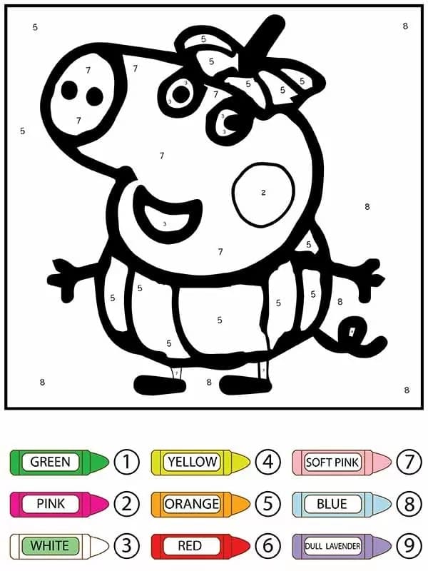 Peppa Pig Color By Number Free Color By Number