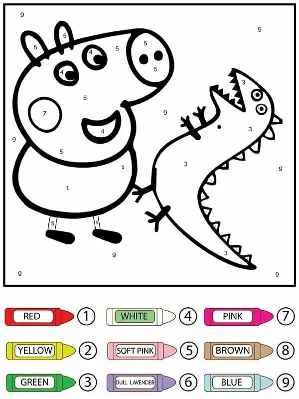 Peppa Pig Color By Number Printable