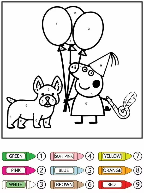 Peppa Pig Color By Number to Print Color By Number