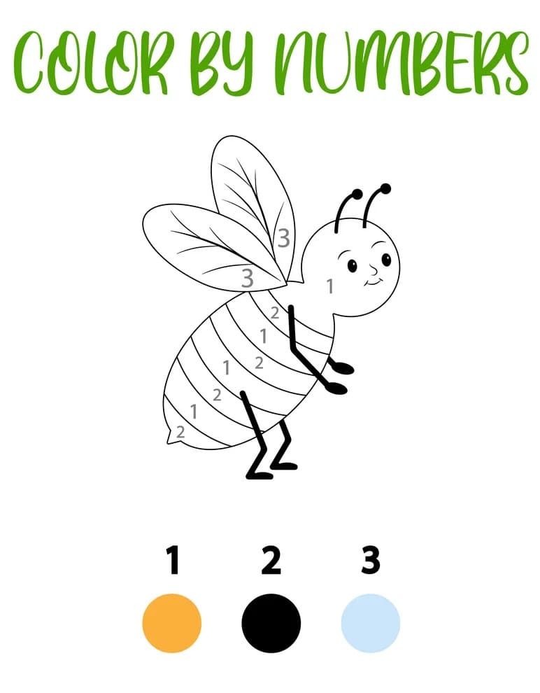 Print Bee Color By Number