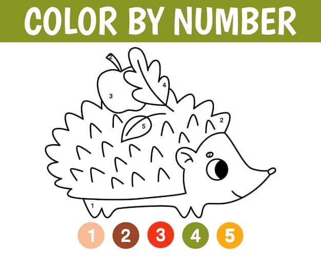 Print Hedgehog Color By Number Color By Number