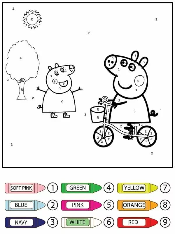 Print Peppa Pig Color By Number