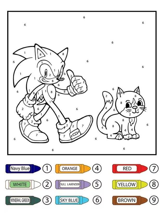 Print Sonic Color By Number Color By Number