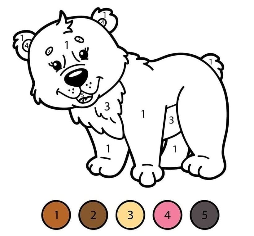 Printable Bear Color By Number