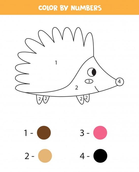 Printable Hedgehog Color By Number Color By Number