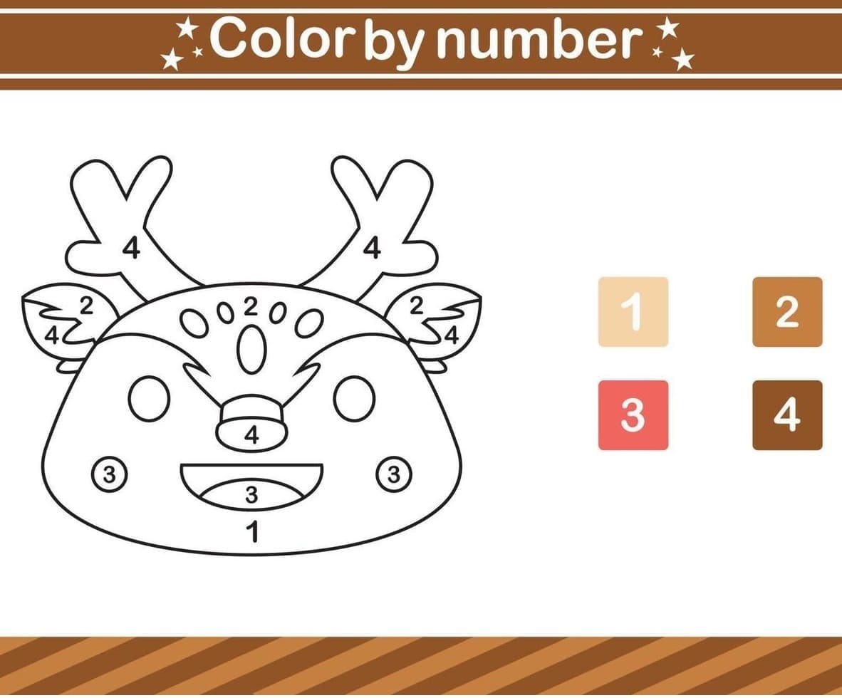 Printable Reindeer Color by Number