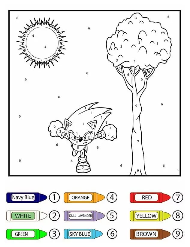 Printable Sonic Color By Number