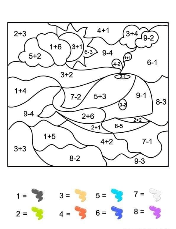 Printable Whale Color By Number