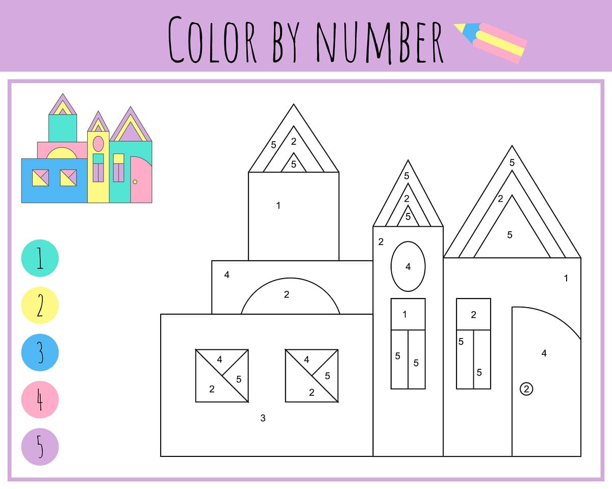 Simple Castle Color By Number