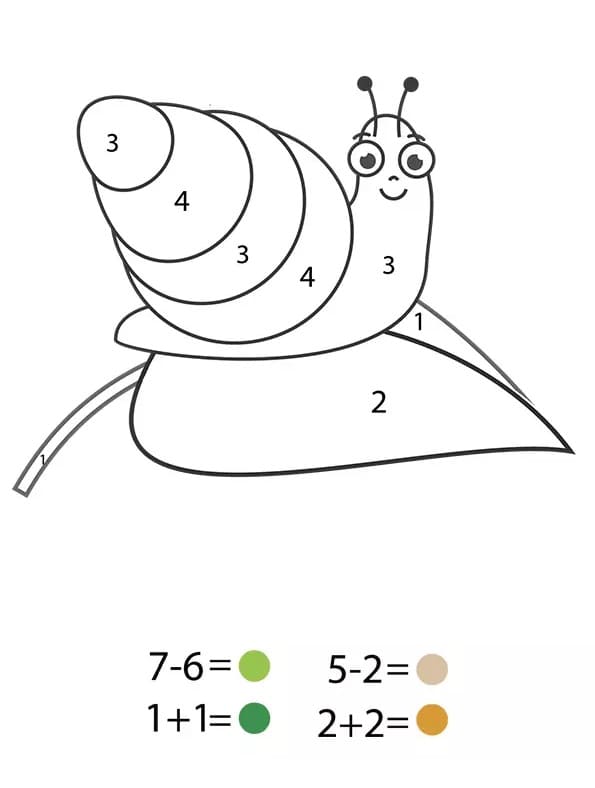 Snail Color By Number Math Color By Number