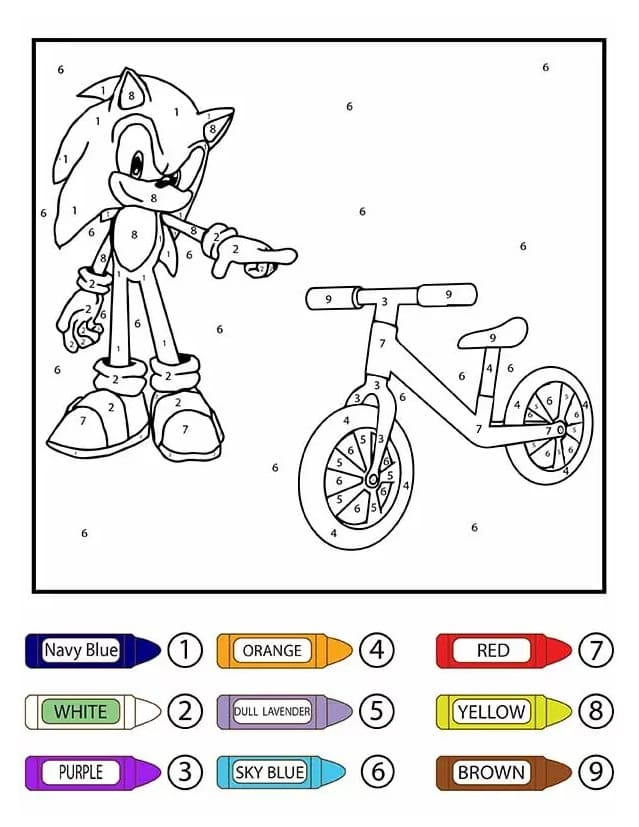 Sonic Color By Number Free Printable Color By Number