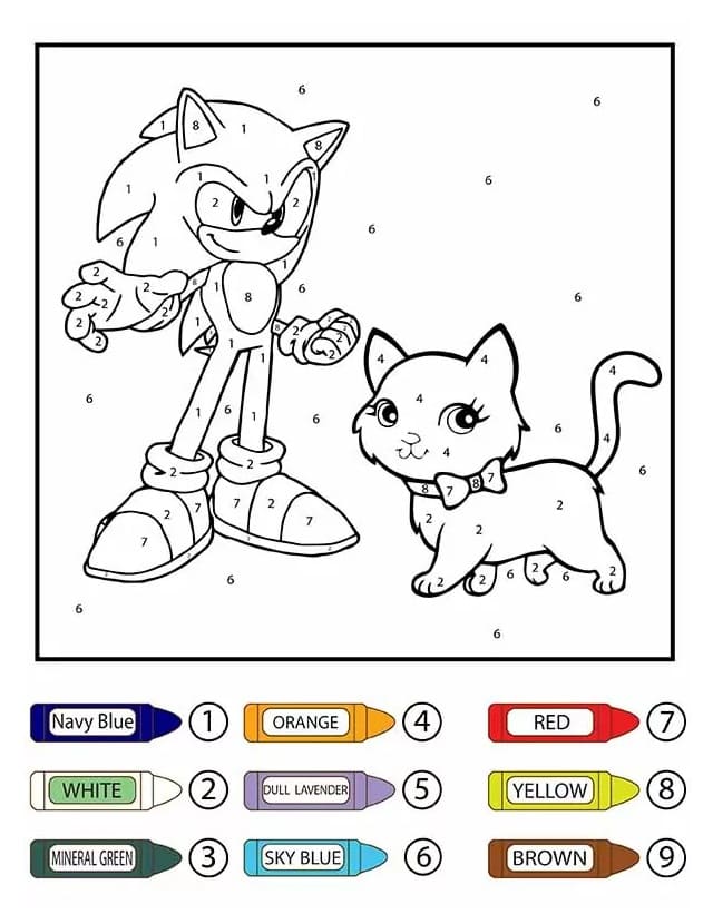 Sonic Color By Number Worksheet