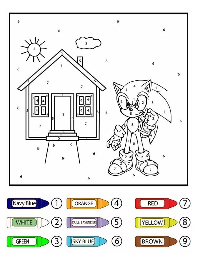 Sonic the Hedgehog Color By Number Color By Number