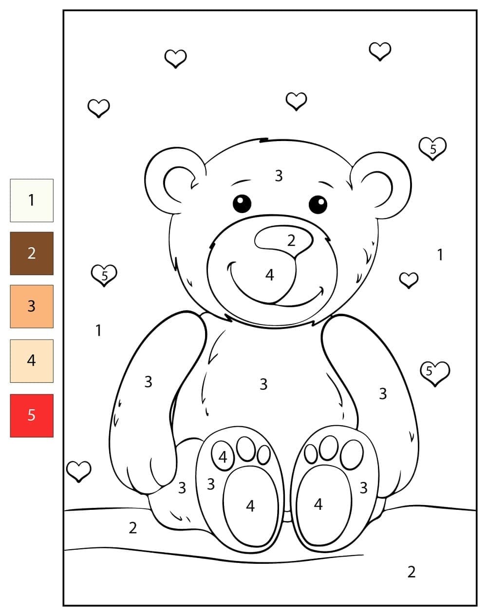 Teddy Bear Color By Number Color By Number